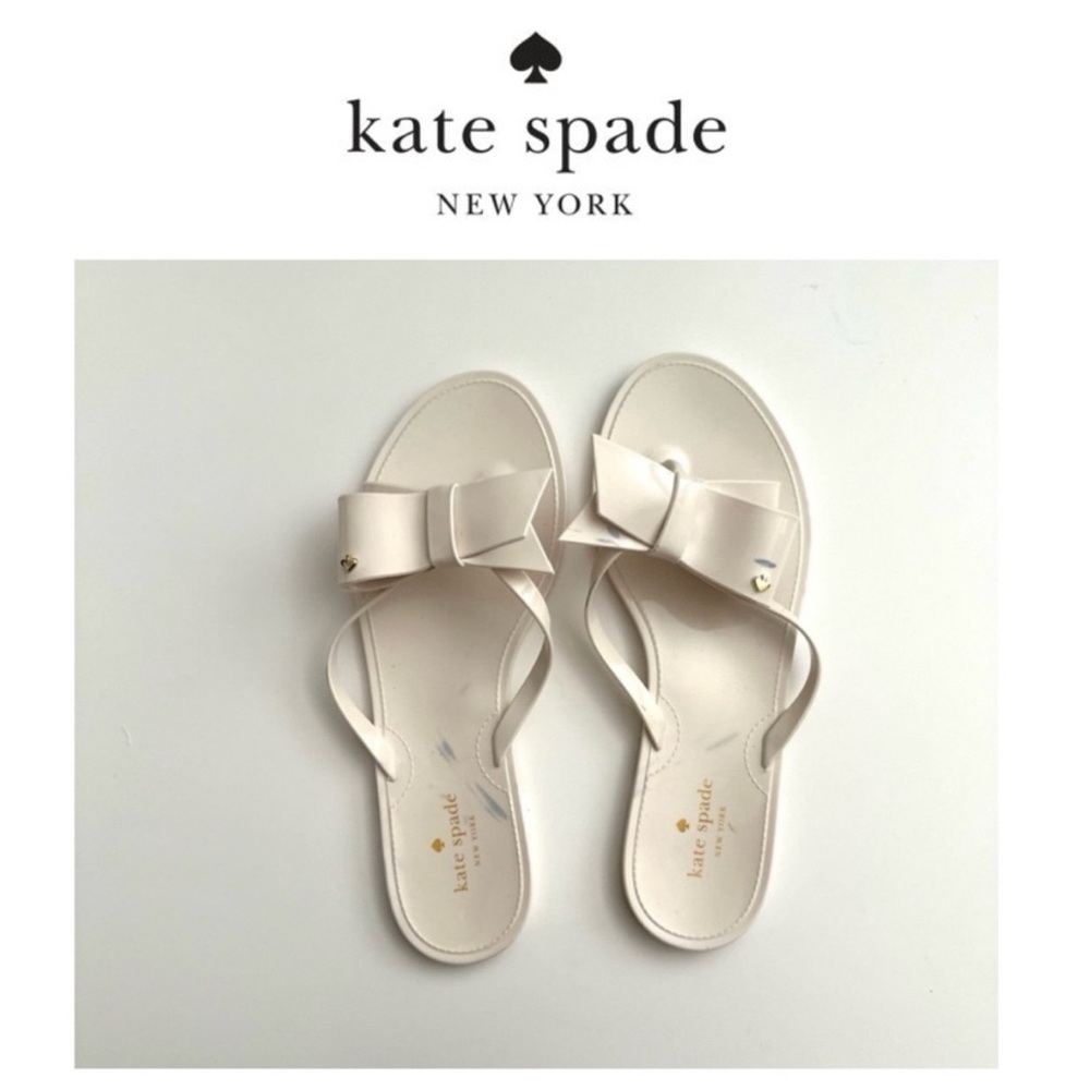 Kate Spade Cream Bow Strap Sandals